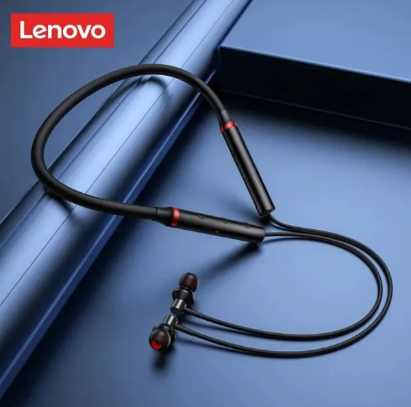 Lenovo HE05X Magnetic Neckband Earphones Featuring Top Quality Bass, Bluetooth 5.0 Connectivity, and Waterproof Design for Outdoor Use