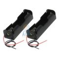 2PCS | Single-Slot Plastic Storage Case with Leads Cables Wire for 18650 Lithium-ion Rechargeable Batteries: Ideal for DIY Arduino Projects and Electronics Circuitry. 