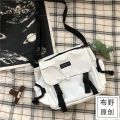 Men's All-Match Messenger Bag Canvas Bag Girl Dark Style ulzzang South Korea ins Harajuku Japanese Messenger Bag Student. 