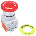 4X Red Mushroom Cap 1NO 1NC Emergency Stop Push Button Switch AC 660V 10A. 