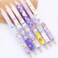 [Random Color] Students Writting  Stationery 1 Pc Cartoon Purple Planet Pattern Gel Pen 0.5mm Black Ink Press Pens Office School Supplies. 