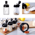 15 pcs Seasoning Bottle Glass Condiment Storage Containers Condiment Pot Spice jar with Spoon. 