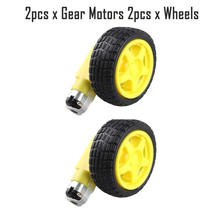 2pcs%20Gear%20Motors%20and%20Wheels%20for%202WD%20Arduino%20Smart%20Robotic%20Car%20TT%20Gear%20Motor%2065mm%20x%2028mm%20Yellow%20Plastic%20Rubber%20Tire%20Wheel%20-%20Image%203