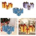 3Pcs Christmas Lighted Gift Boxes for Home Decor Holiday Christmas Tree. 