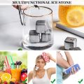 3 PCS Stainless Steel Ice Cubes Metal Whiskey Stones Reusable Whiskey Rocks Set with Ice Tongs and Ice Cube Tray for Cooling Rocks Whiskey Wine.... 