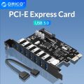 ORICO SuperSpeed 7 Port USB 3.0 PCI-E Express Card with a 15pin SATA Power Connector PCIE Adapt. 