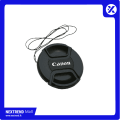 Canon Lens Cap 49mm with Canon Logo Center Pinch Snap-on Front DSLR SLR Lens Cap with Safety Cord - Protect Safe Dustproof Scratchproof Canon Nikon Yongnuo Godox Video Photo Videography Photography Indoor Outdoor Replacement 49 mm. 