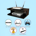 TV Cabinet Wall Shelves, Set Top Box Stand, Wi-Fi Router Holder, Wooden, (Black). 