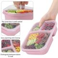 4/3 Grids Bento Box Portable Food Storage Lunchbox Leakproof Food Container Microwave Oven Dinnerware Students Lunch Bag Kids. 