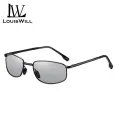 LouisWill Men Fashion Foldable Sunglasses Polarized Photochromic Glasses  Square Narrow Frame Driving Anti-glare Sun Glasses Night Vision Lens UV Protection Sunglasses. 