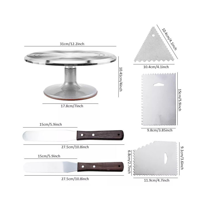 KOKKO%20Cake%20Stand,%2012%20Inch%20Rotating%20Cake%20Turntable%20With%203%20Scrapers,%20Spatula,%20Cake%20Shovel,%20Baking%20Decorating%20Supplies%20For%20Baking%20Enthusiasts,%20Baking%20Course%20-%20Image%205