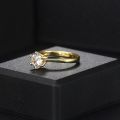 Wedding Rings For Women Classic 1 Carat Aaa Zircon Light Gold Color Engagement Anniversary Ring Jewelry Wholesale R174. 