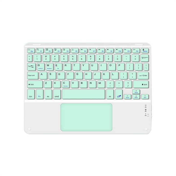 10inches Touchpad Bluetooth Keyboard Compatible with , Android, and IOS English Green