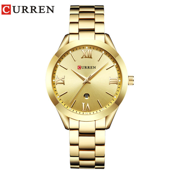 New CURREN/ Carryan 9007 Women's Waterproof Quartz Watch Roman Characters Simple Calendar Watch Women's