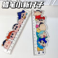 Feliotropei Cartoon ruler Crayon Shin-chan ruler super popular Little Red Book girl student measurement and painting high-looking ruler. 