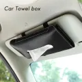 Car Tissue Box Towel Sets Car Sun Visor PU Leather Tissue Box Holder Car Tissue Holder for Cars Black. 