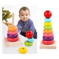 Colorful Baby Price Brilliant Basics Rock a Stack Learn Colors Stacker Rainbow tower Wooden block baby toys stacking ring pattern education toys for Kids. 