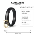 MATEYOYO Women's Belt Leather Belt Ladies Skinny Belt Women's All-Match Belt Fashion Casual Thin Belt Waist Belt with Zinc Alloy Buckle for Jeans Pants. 