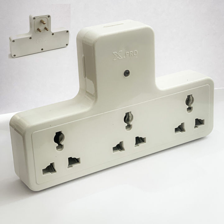 Multiplug wall Socket adapter - Multi Socket 3 way Universal outlet Travel adapter