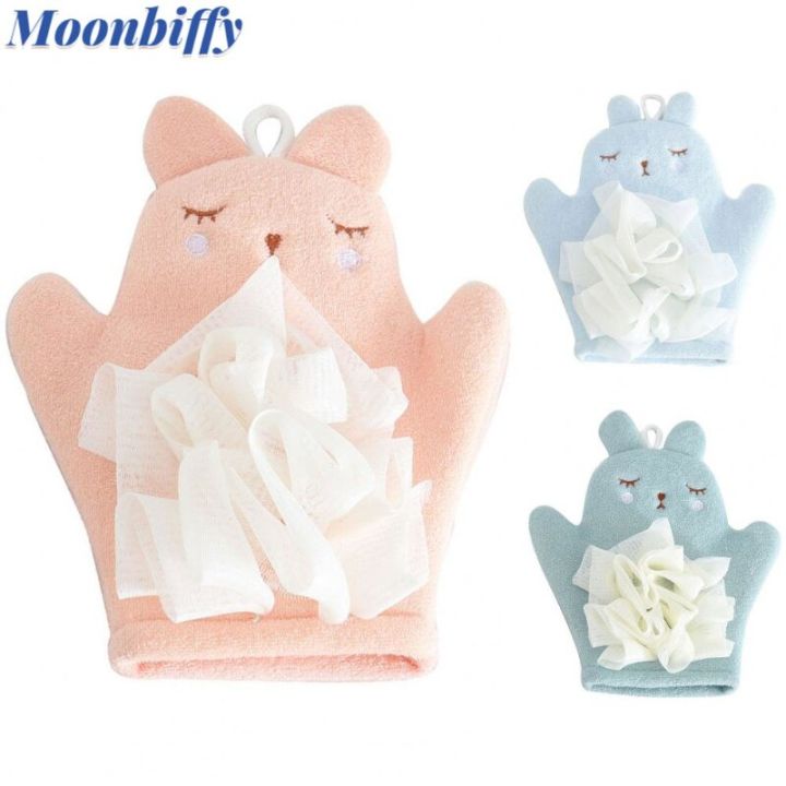Kids Bath Brushes Children Bath Glove Soft Cartoon Shape Bath Towel Exfoliating Body Scrub Washcloth Bathing Accessories