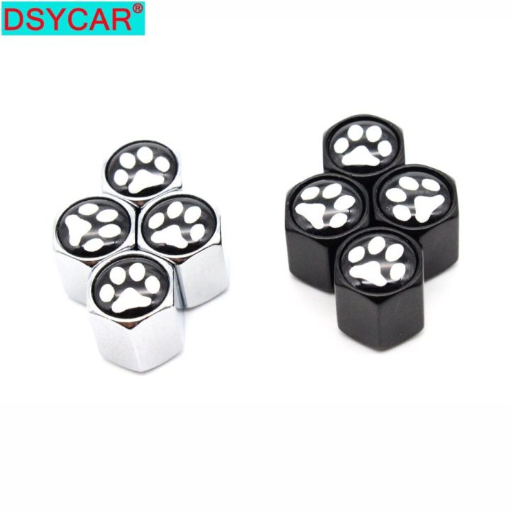 %E3%80%90Silver%E3%80%91%20DSYCAR%204Pcs/Set%20Zinc%20Alloy%20Animal%20Footprint%20Style%20Tire%20Valve%20Stem%20Cap%20Tire%20Wheel%20Stem%20Air%20Valve%20Caps%20for%20Auto%20New%20-%20Image%202