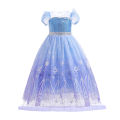 Disney Light up Fancy Elsa Costume 2024 Birthday Party Clothing Frozen Cosplay Snow Queen Dress with LED Kid Halloween Frock. 