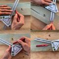 1 Pcs Multi-Functional Woodworking Ruler Stainless Steel Woodworking Triangle Ruler Building Decoration Measuring Tools. 