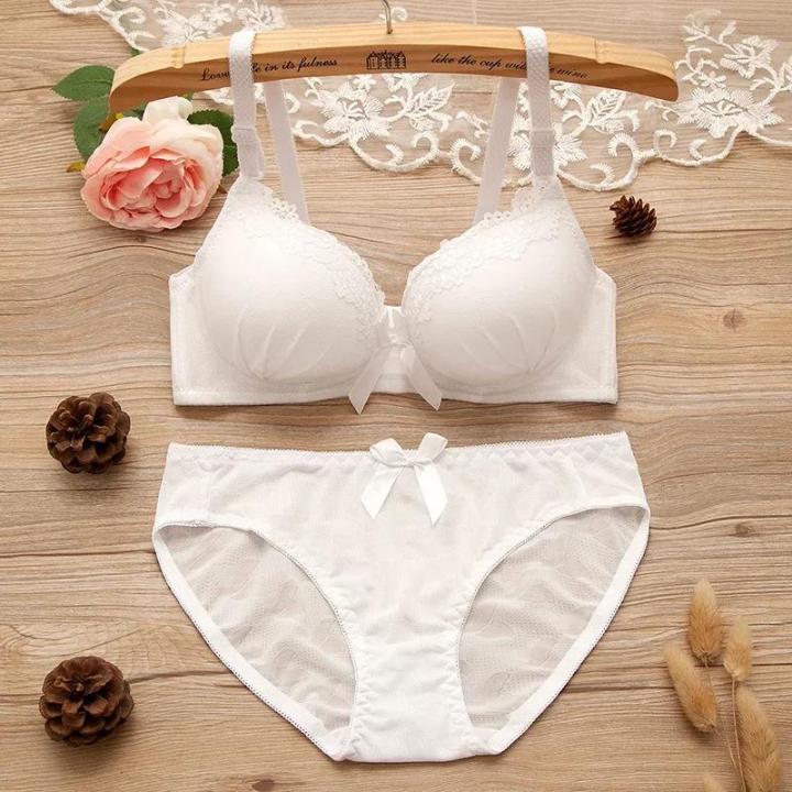 Girl%20Sweet%20Wireless%20Bra%20Lace%20Bows%20Underwear%20Sets%20Breathable%20Small%20Breast%20Bralette%20Top%20Briefs%20for%20Women%20Teen%20Girl%20Lingerie%20Suits%20-%20Image%203