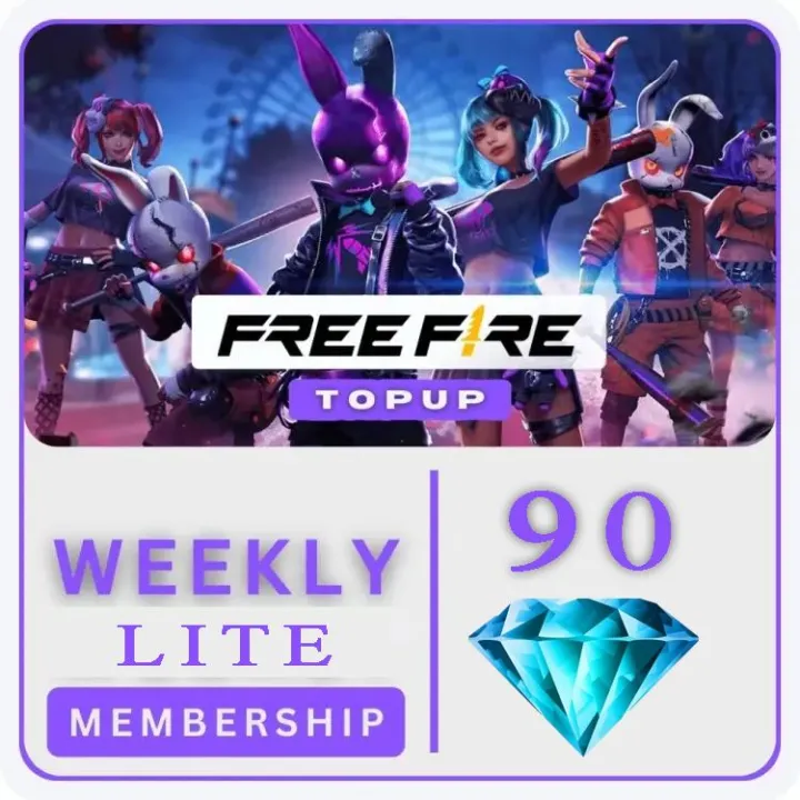 Free Fire Weekly Membership Lite  - 90 Diamond [ Only Player ID Needed ]