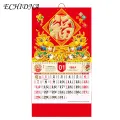 Traditional Lunar Calendar 2024 Blessing Word Wall Calendar Monthly Ornament for Chinese New Year Tearable Hanging Decoration Southeast Asian Buyers' Choice Year of the Dragon Wall Calendar. 