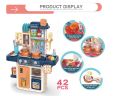Kitchen Spray Intelligent Pretend Play Kitchen Set for Kids - 42 Pcs  Steam, Running Water, Simulate Live Cooking & Washing Dishes. 