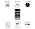 Scientific Calculator Casio FX-100MS 2nd Gen Non-Programmable Scientific Calculator, 240 Functions and 2-line Display, CASIO FX100MS Scientific Calculator - Black. 