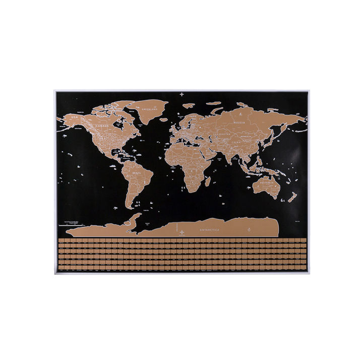 Scratch Off Map Interactive Vacation Poster World Travel Maps Poster Erasable Copper Foil Wall Sticker Personalized Journal Log with States and Capital Cities (42X30)