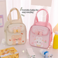 Kawaii Lunch Bag for Girls Cute Lunch Box Bag Insulated Bag Reusable Tote Bag for Hot or Cold Work Pink Easy to Use. 