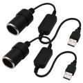 USB A Male to 12V Car Lighter Socket Female Converter Cable 2-Pack. 