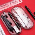 8pcs/set Geometry Compasses Ruler Protractor, Drawing Math Study Tool Kit Suit Set Square. 