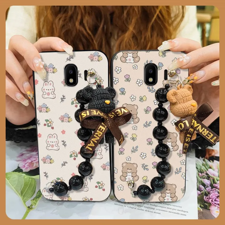 Waterproof%20Anti-knock%20Phone%20Case%20For%20Samsung%20Galaxy%20J4%202018/J400F%20Bear%20bracelet%20Back%20Cover%20Black%20pearl%20pendant%20cute%20-%20Image%207