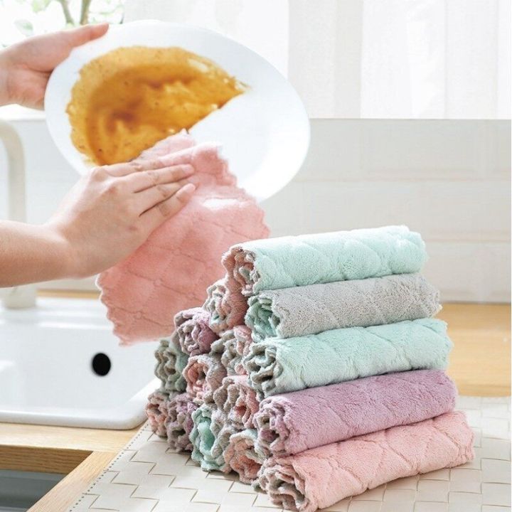 Household Cloths Kitchen Dish Cloth Absorbent Kitchen Tools Towel for clear