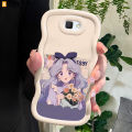 AMORVOR for Samsung J7 Prime Back Cover Purple Flower Girl Pattern Luxury Phone Case Macaron Wave Soft Silicone Mobile Cover. 