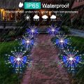 1pcs LED Solar Fireworks Light Outdoor Ground Insertion Courtyard Lantern Garden Lawn Atmosphere Light Full Sky Star Copper Wire Light. 