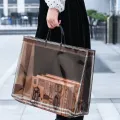 【ALLGOOD】1PC Large Capacity Transparent Beach Waterproof Especially Outdoor Shoulder Travel Storage Bag PVC Ladies Handbag. 