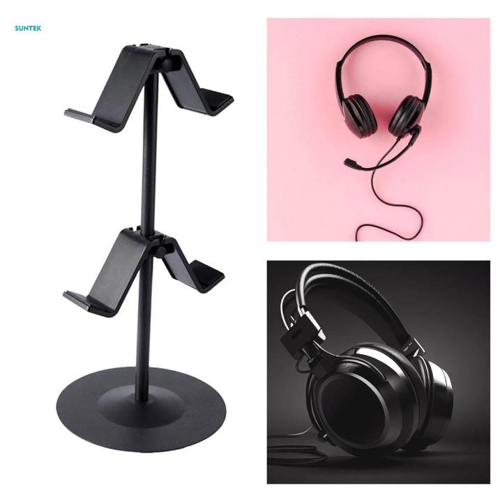 Game Controller Holder Stable Base Headset Hanger for Gaming Headset 2 Tier Black