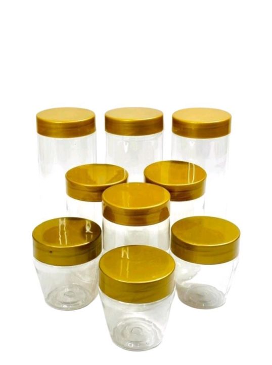 9 pcs Gold Lid Containers Dappa Set New