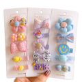 5pcs/Set Cute Cartoon Girls Hair Clips Sweet Princess Bowknot Flower Baby Hairpin Headwear Accessories. 