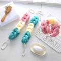 Stretch Back Sponge with Rope Handles Back Scrubber Bath Shower Mesh Sponge Exfoliating Body Scrub Stretch Braided Loofah for Men and Women. 