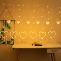 Fairy Curtain Light Love Heart Style Battery Powered Wire String Lights Suitable for Valentine's Day Wedding Birthday Decoration. 