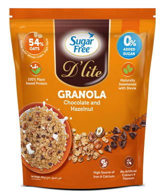 Sugar Free D'lite Granola Chocolate and Hazelnut 450G