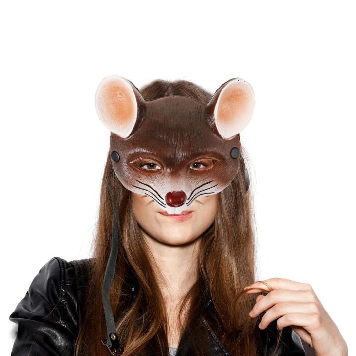Halloween%20Cartoon%20Gray%20Brown%20Rat%20Animal%20Mask%20Mouse%20Half%20Face%20Cosplay%20Cat%20Leather%20Masquerade%20Carnival%20Party%20Masks%20Props%20Kid%20-%20Image%203