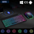 Mini Bluetooth Keyboard RGB Wireless Keyboard 10 inch Backlit Keyboard Backlight  Keyboard for IOS Android Windows iPad Tab pc Laptop. 