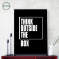 tois Think Outside The Box Letter Canvas Painting Inspirational Motivational Black Typography Poster Wall Art Modern Print Pictures. 